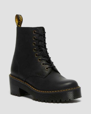 White DR Martens Shriver Hi Wyoming Leather Heeled Boots | 3876VRPTK