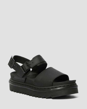 White DR Martens Voss Leather Strap Sandals | 2509RGVQO