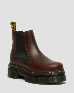 Yellow DR Martens Audrick Brando Leather Platform Chelsea Boots | 8731EUBAQ