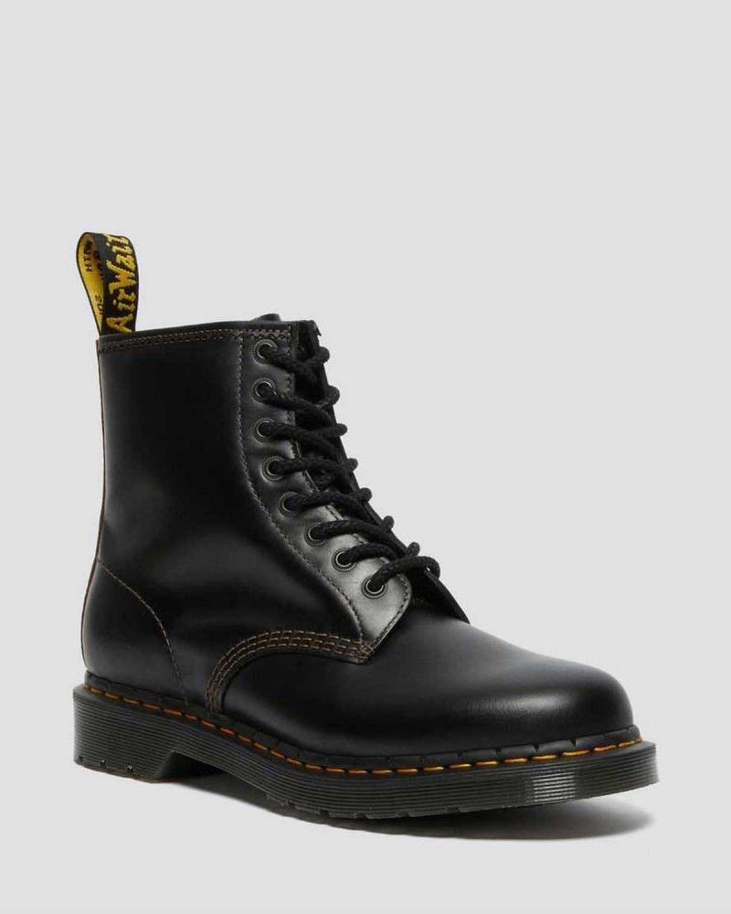 Black Brown DR Martens 1460 Abruzzo Leather Lace Up Boots | 1869UMONQ