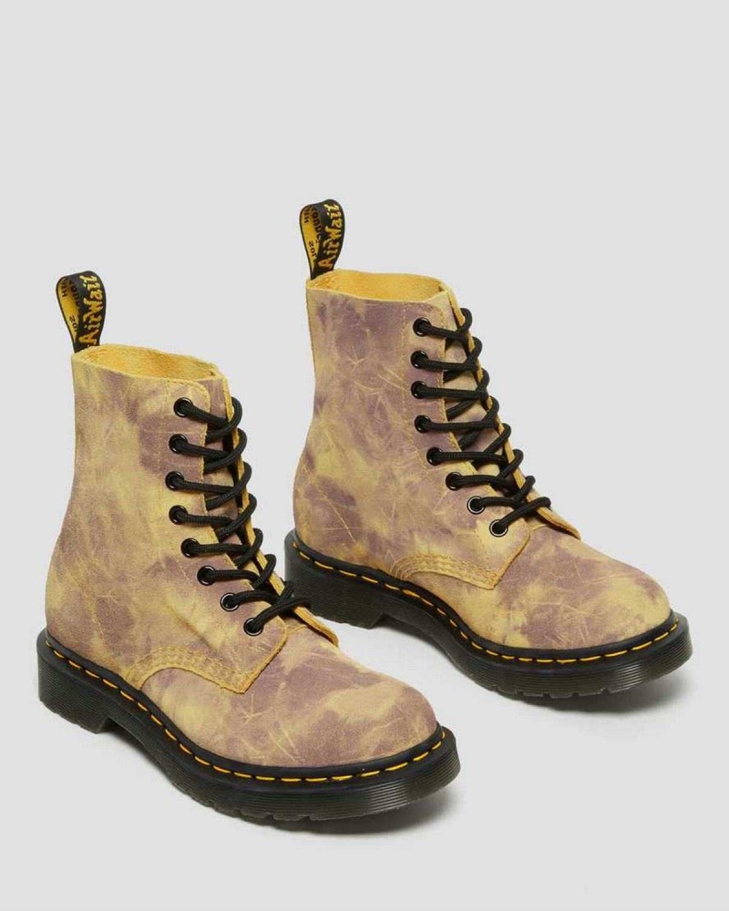 Black Brown DR Martens 1460 Pascal Tie Dye Leather Lace Up Boots | 5609OKHVQ