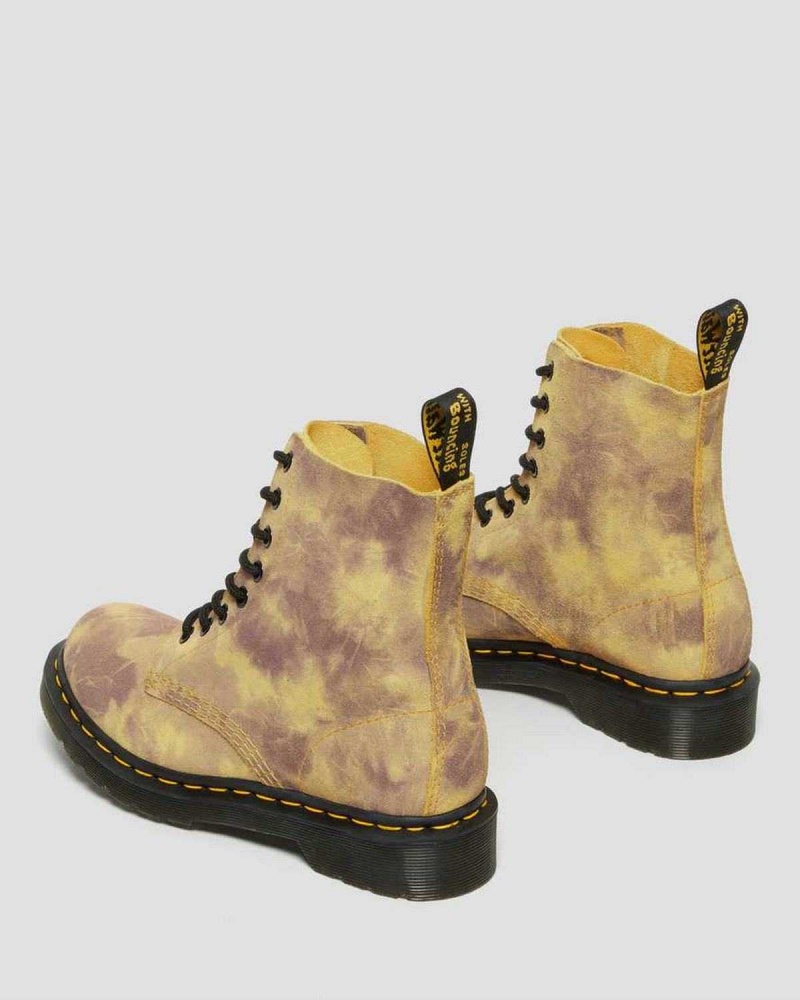 Black Brown DR Martens 1460 Pascal Tie Dye Leather Lace Up Boots | 5609OKHVQ