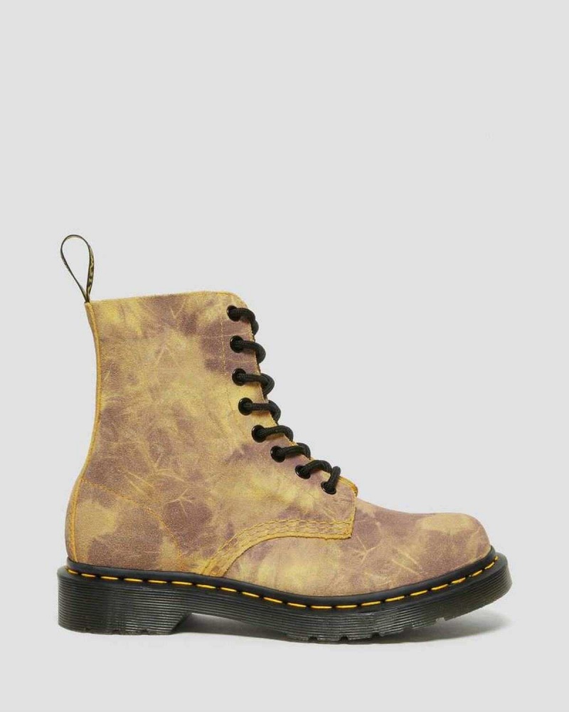 Black Brown DR Martens 1460 Pascal Tie Dye Leather Lace Up Boots | 5609OKHVQ