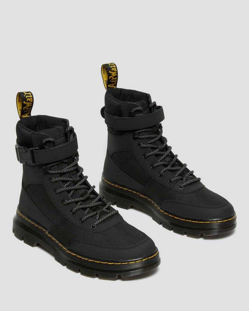 Black Brown DR Martens Combs Tech Extra Tough Poly Casual Boots | 0387HGPIY