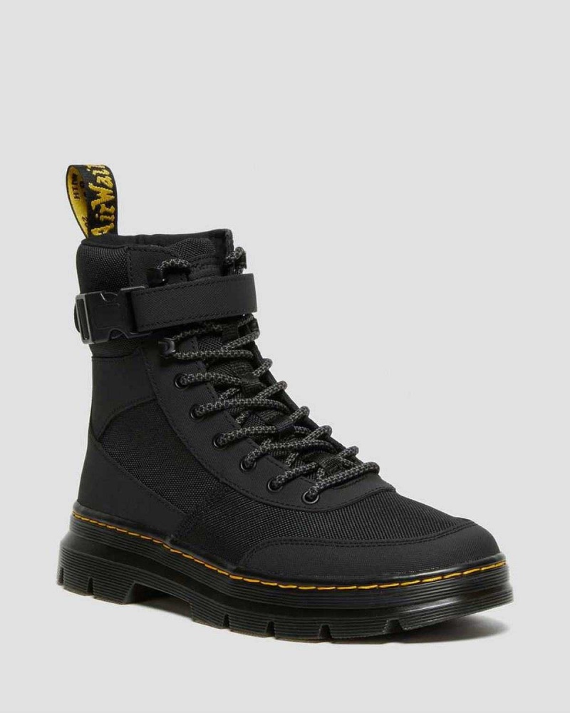 Black Brown DR Martens Combs Tech Extra Tough Poly Casual Boots | 0387HGPIY