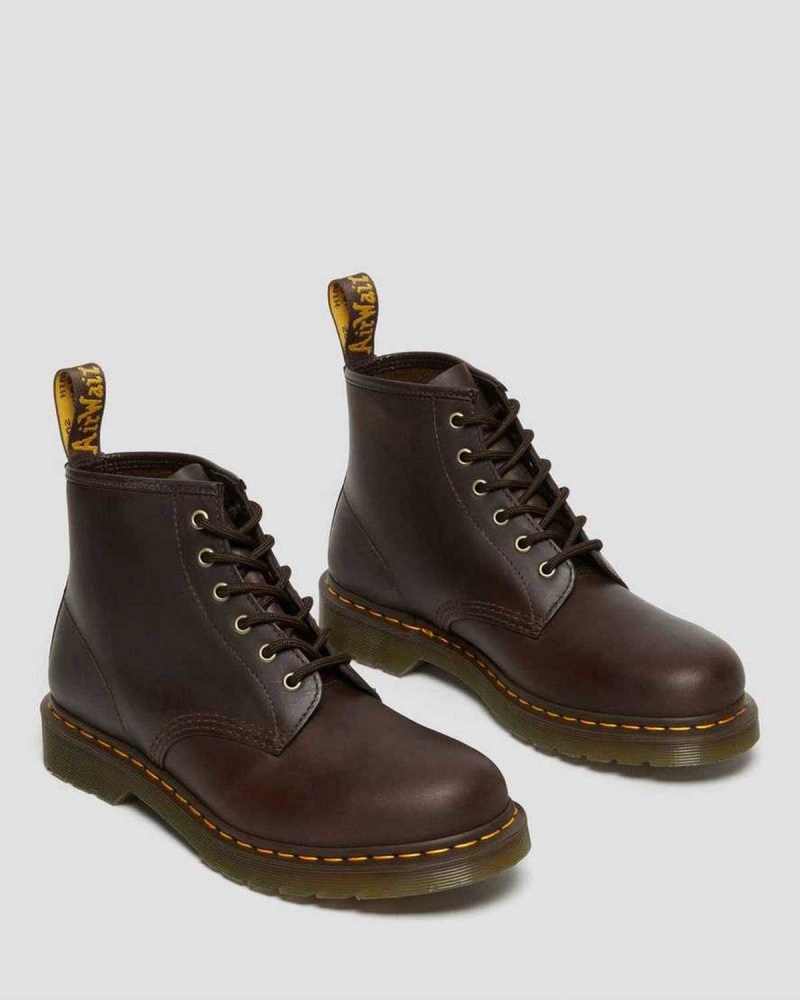 Black DR Martens 101 Crazy Horse Leather Ankle Boots | 6421LXDAQ