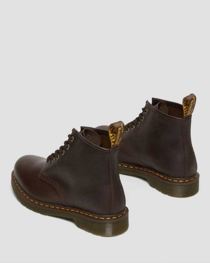 Black DR Martens 101 Crazy Horse Leather Ankle Boots | 6421LXDAQ