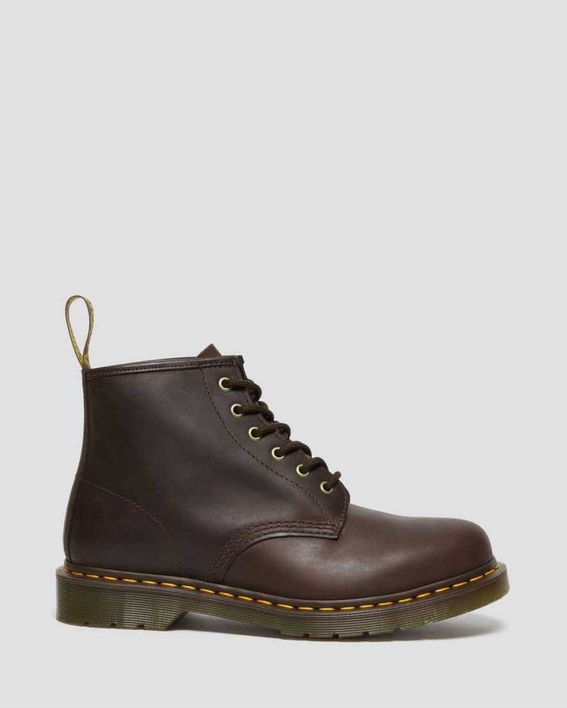 Black DR Martens 101 Crazy Horse Leather Ankle Boots | 6421LXDAQ