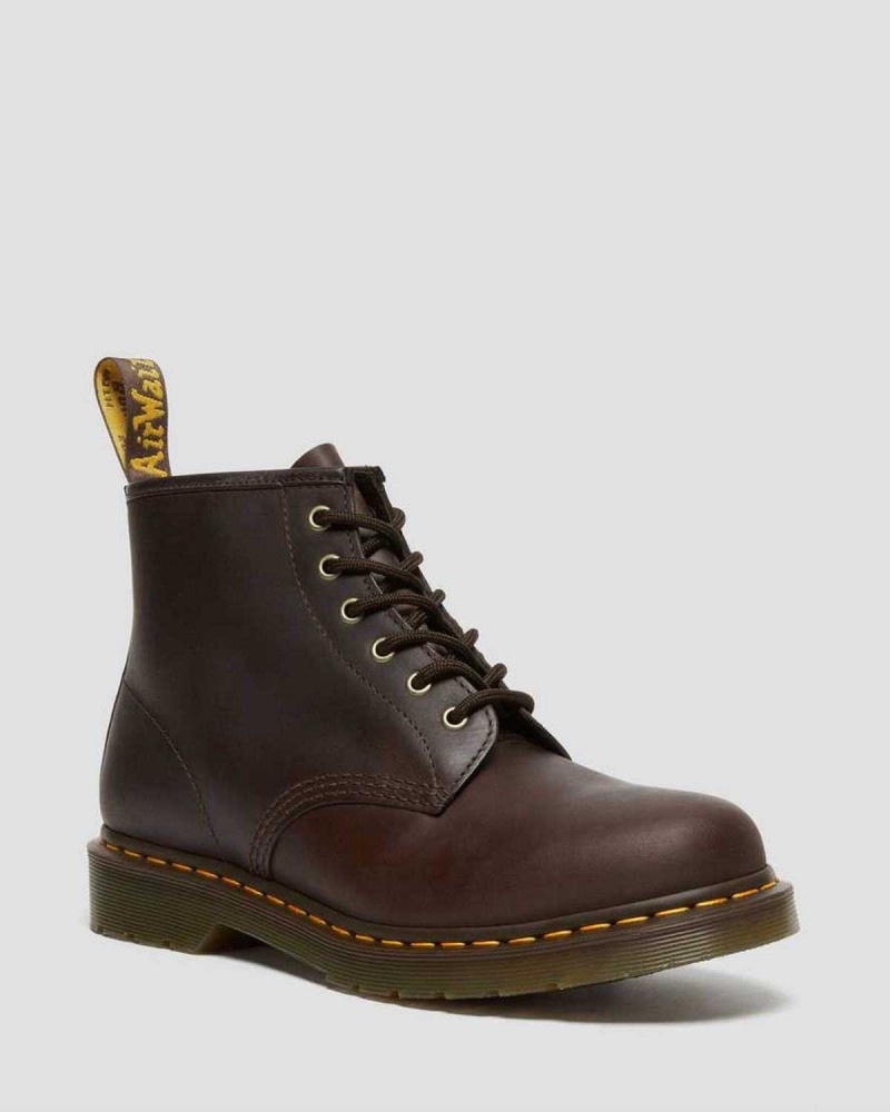 Black DR Martens 101 Crazy Horse Leather Ankle Boots | 6421LXDAQ