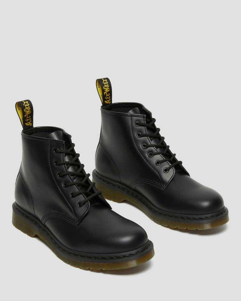 Black DR Martens 101 Smooth Leather Ankle Boots | 7943SRZIW