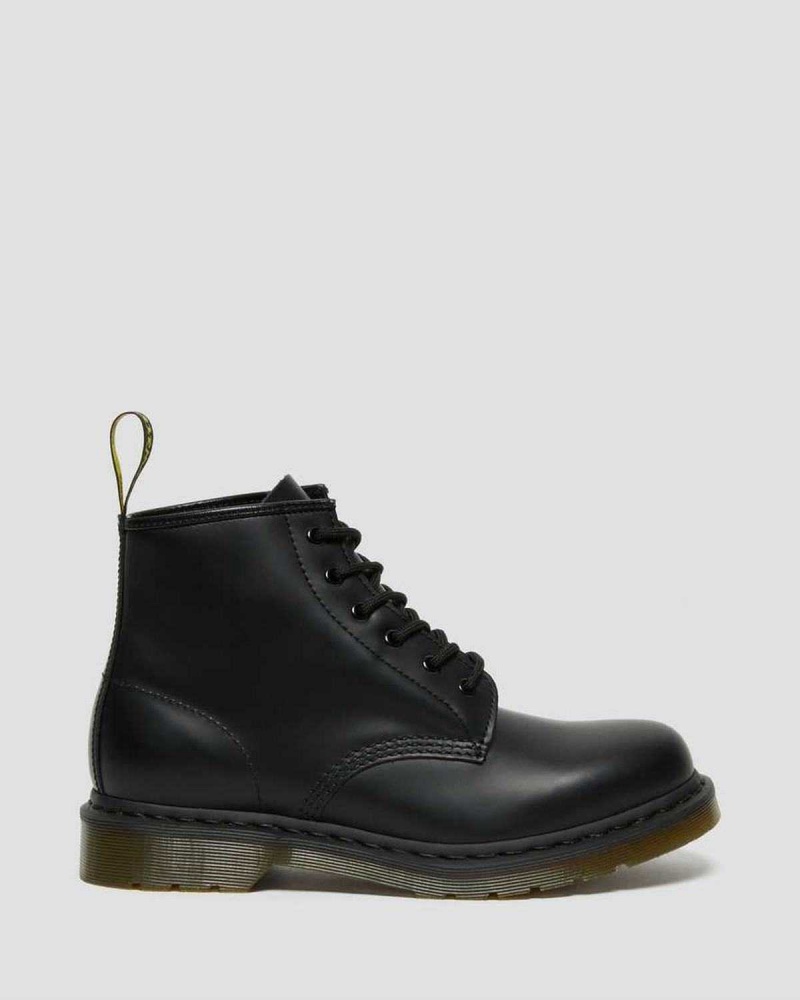 Black DR Martens 101 Smooth Leather Ankle Boots | 7943SRZIW