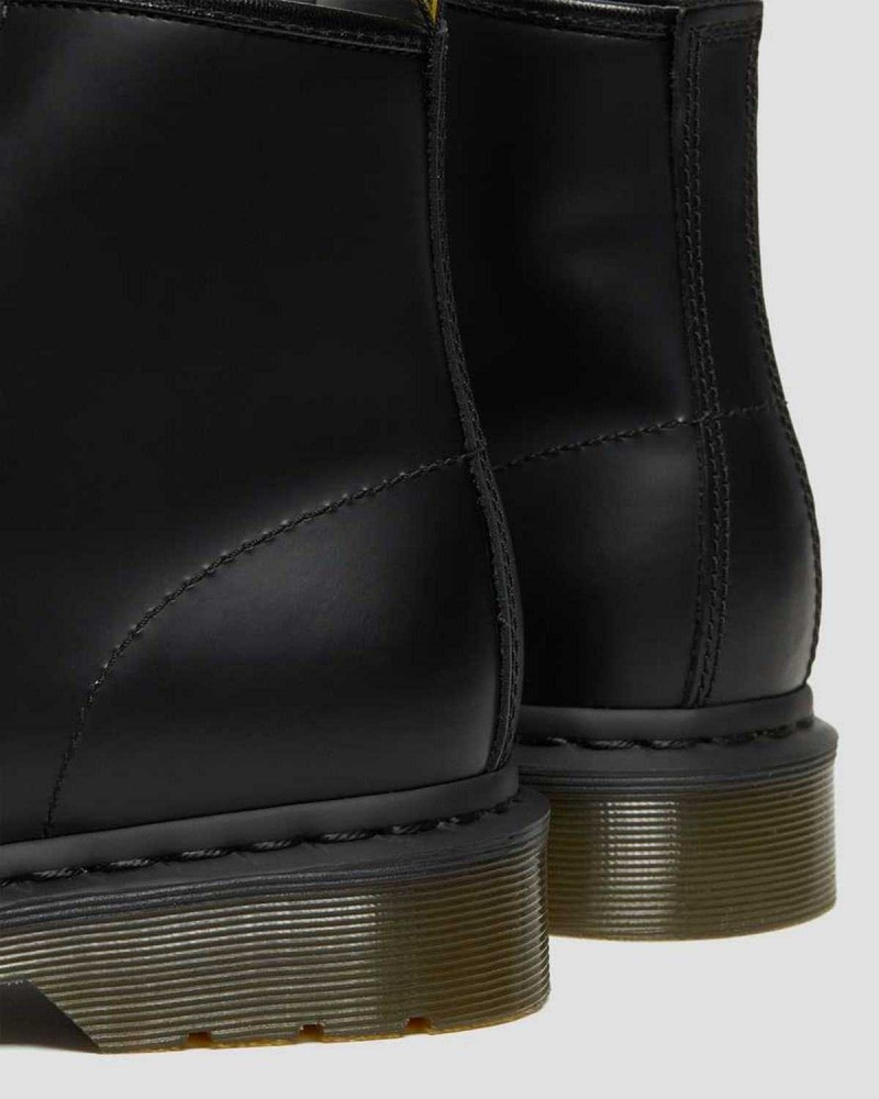 Black DR Martens 101 Smooth Leather Ankle Boots | 7943SRZIW