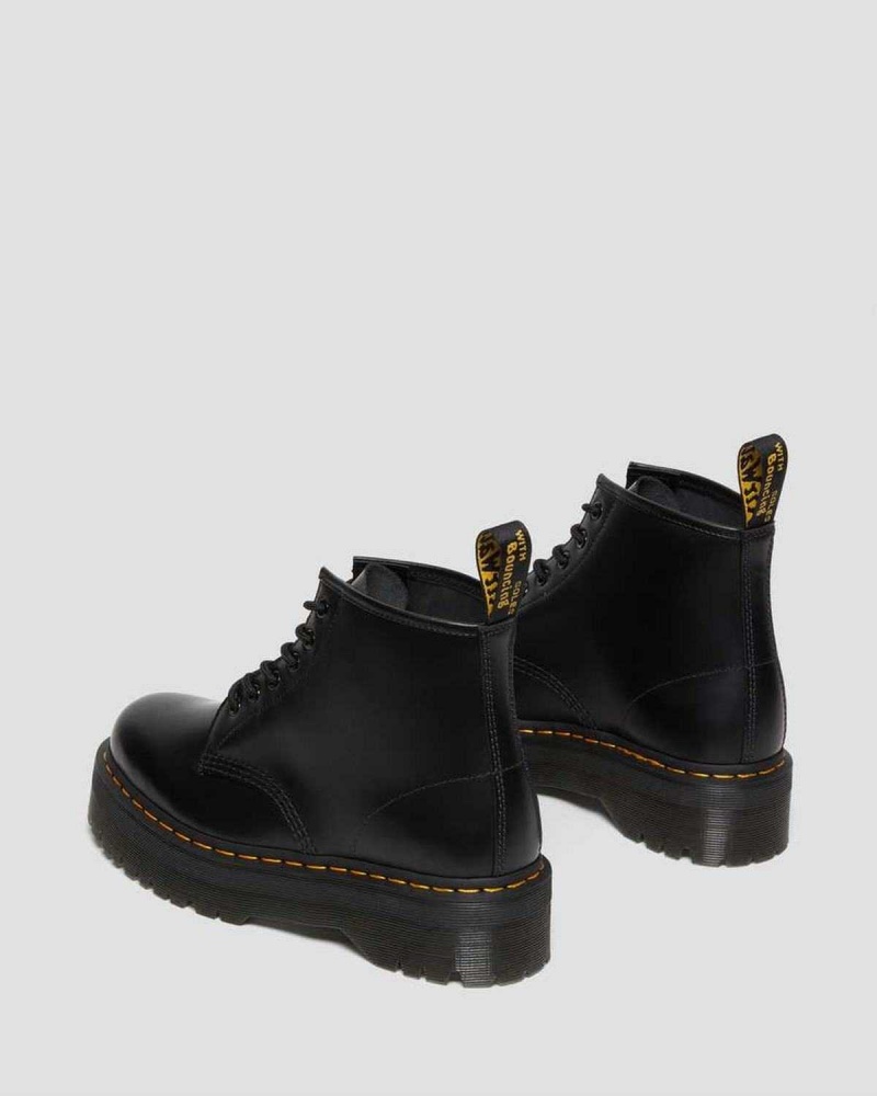 Black DR Martens 101 Smooth Leather Platform Ankle Boots | 0738ADZVK