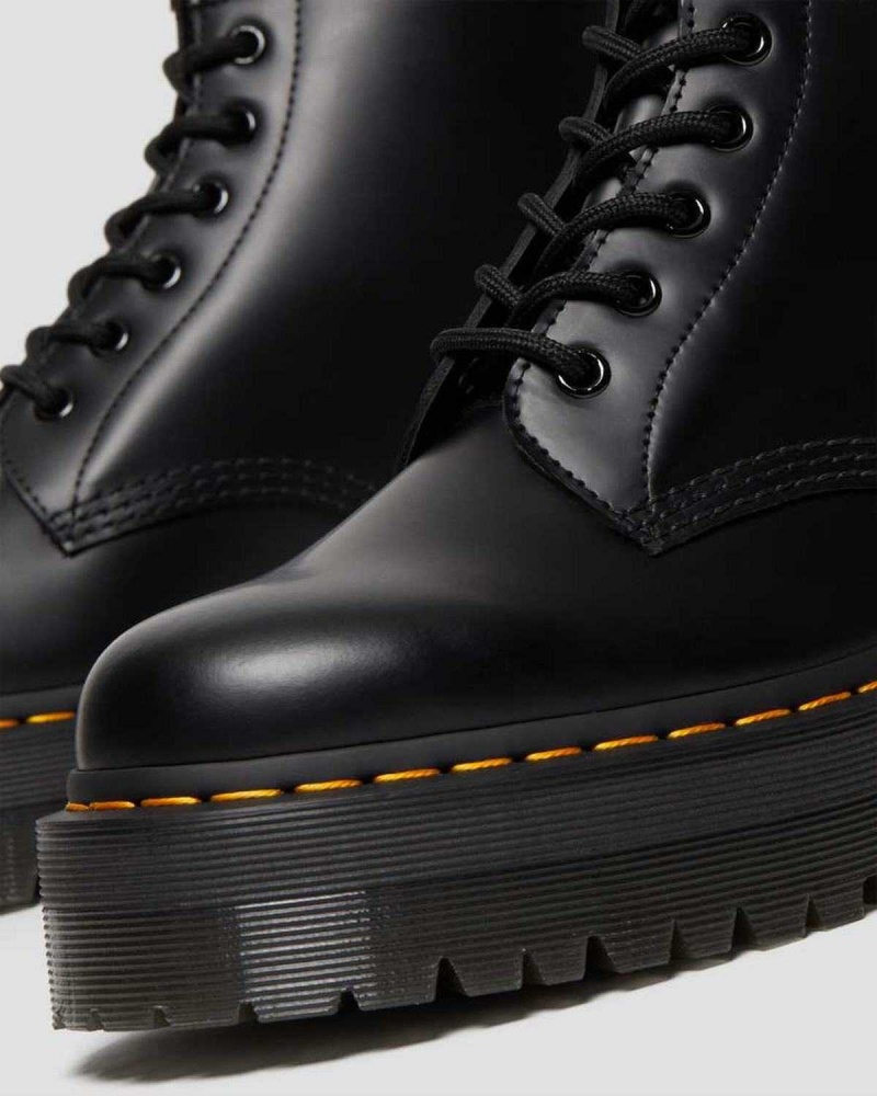 Black DR Martens 101 Smooth Leather Platform Ankle Boots | 0738ADZVK