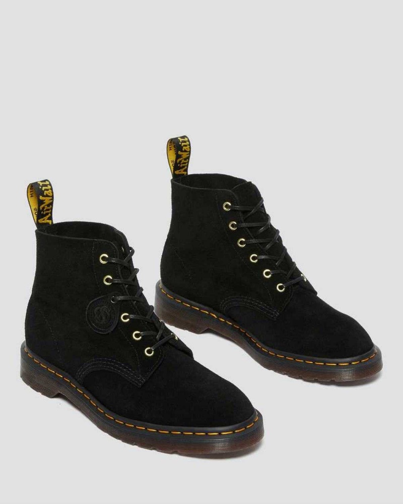 Black DR Martens 101 Suede Ankle Boots | 8615VXHJM