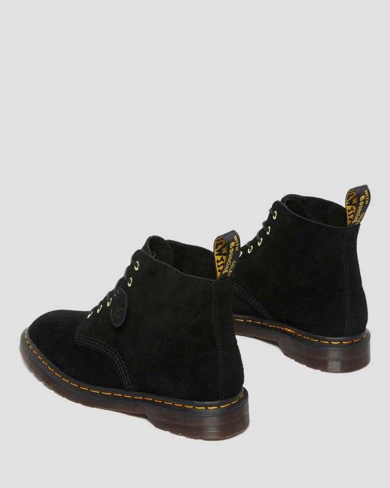 Black DR Martens 101 Suede Ankle Boots | 8615VXHJM