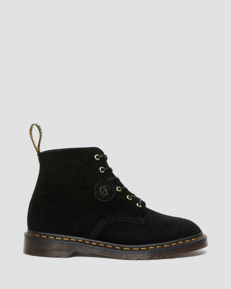 Black DR Martens 101 Suede Ankle Boots | 8615VXHJM