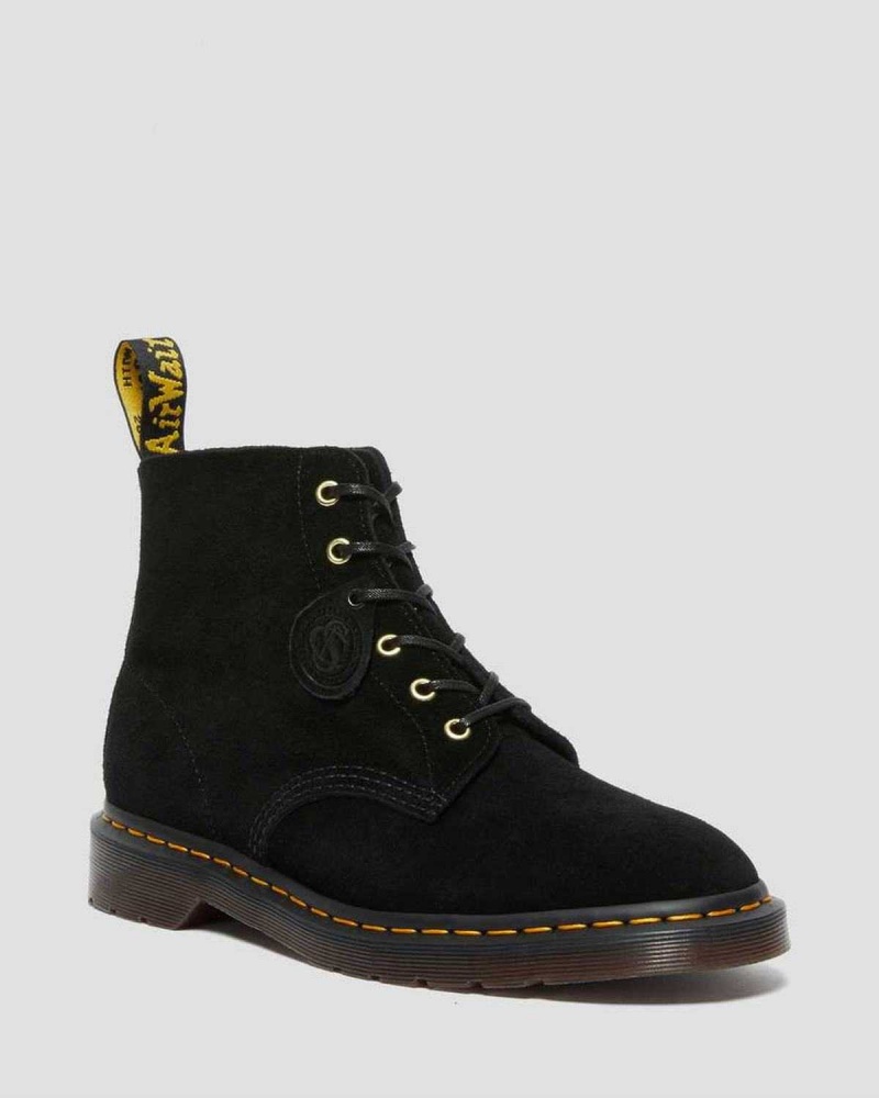 Black DR Martens 101 Suede Ankle Boots | 4065RUKDZ