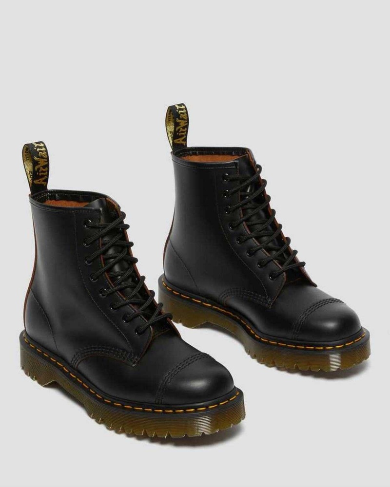 Black DR Martens 1460 Bex Made in England Toe Cap Lace Up Boots | 4397EBINK