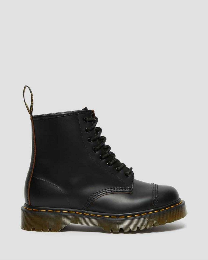 Black DR Martens 1460 Bex Made in England Toe Cap Lace Up Boots | 4397EBINK