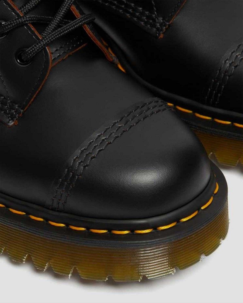 Black DR Martens 1460 Bex Made in England Toe Cap Lace Up Boots | 3180DJMKQ