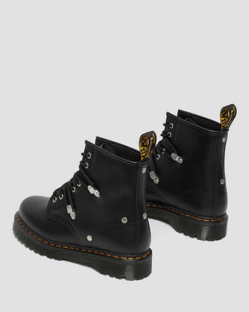 Black DR Martens 1460 Bex Stud Leather Lace Up Boots | 9481CHGSU