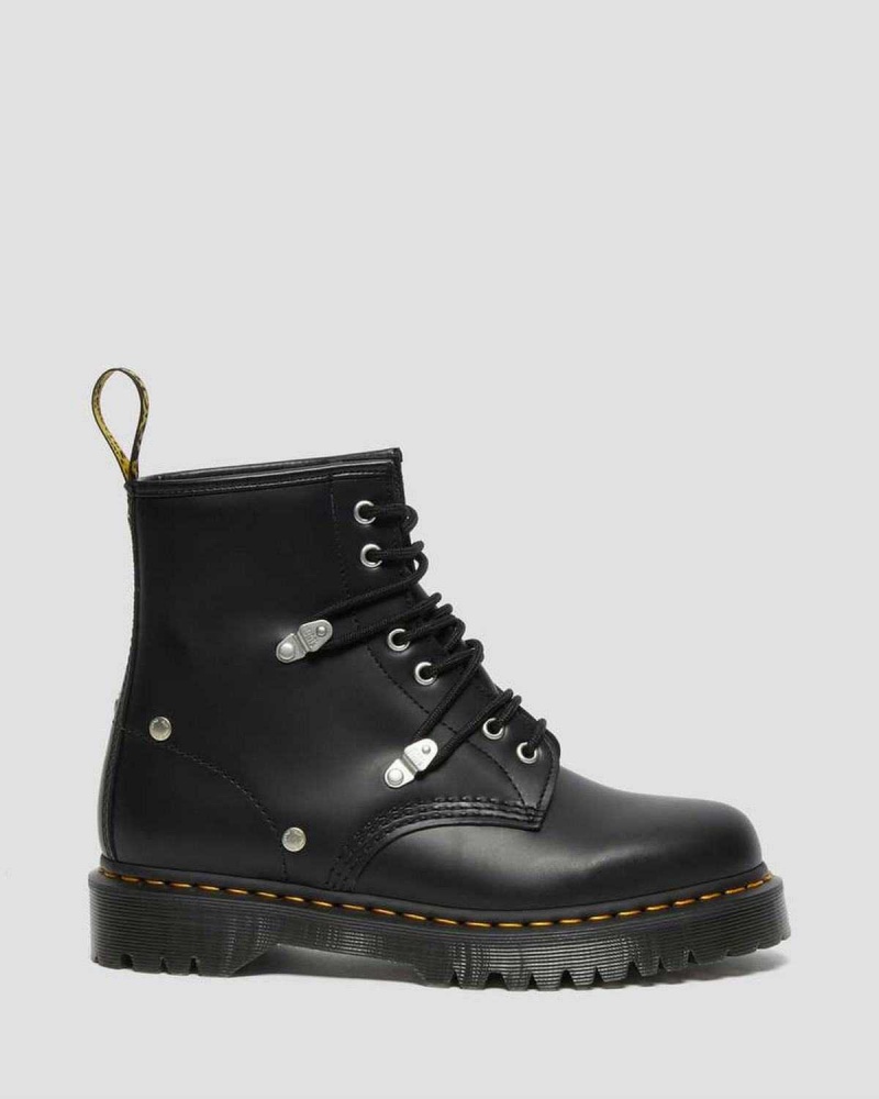 Black DR Martens 1460 Bex Stud Leather Lace Up Boots | 9481CHGSU