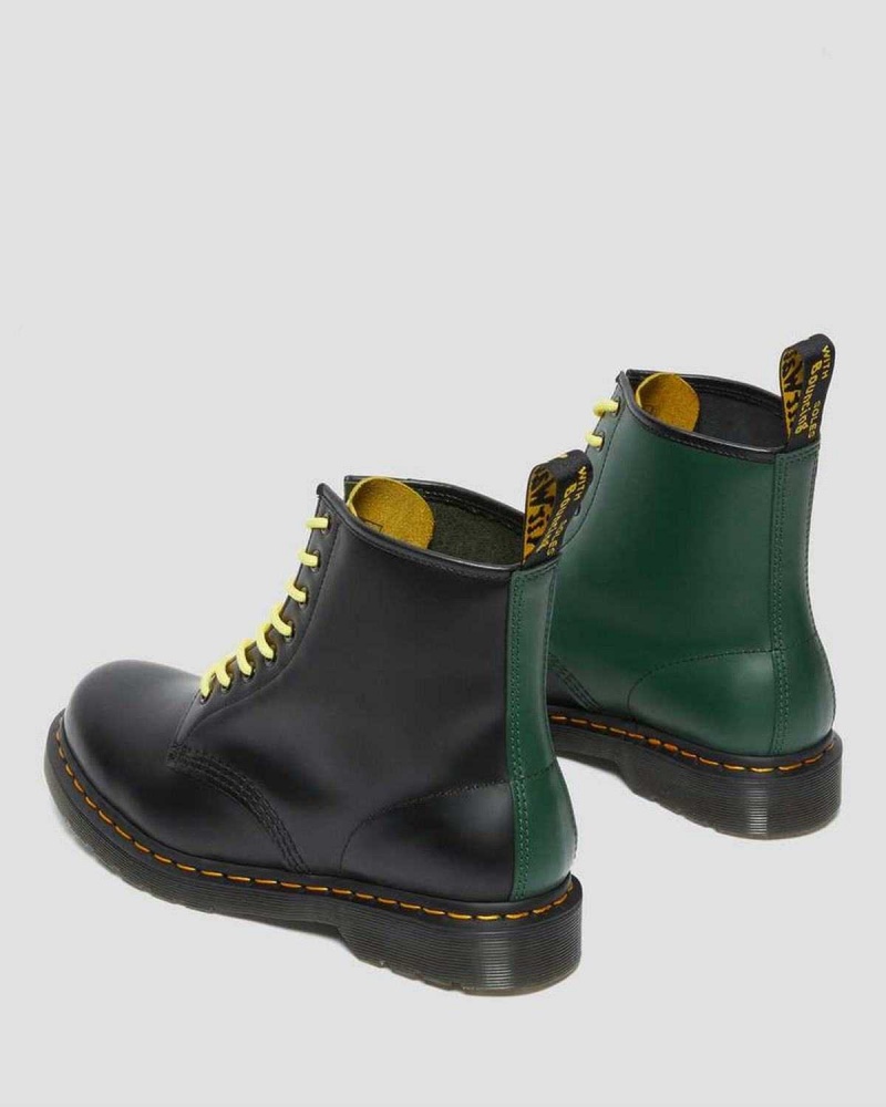 Black DR Martens 1460 Contrast Smooth Leather Lace Up Boots | 1376XTCWH