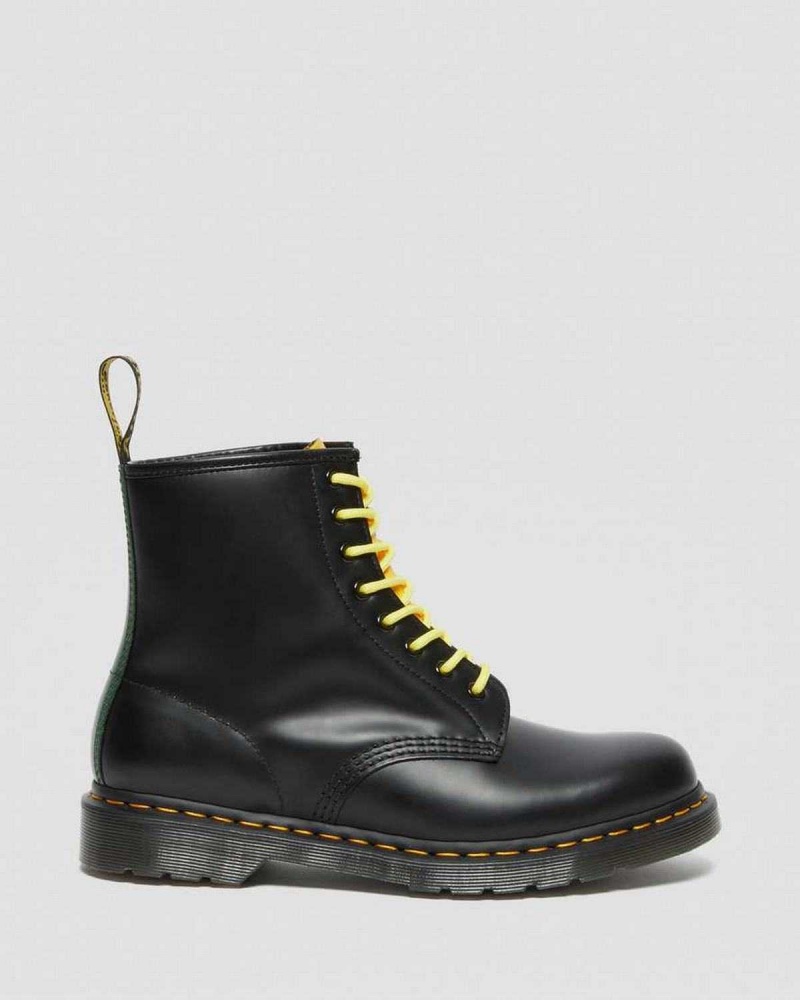 Black DR Martens 1460 Contrast Smooth Leather Lace Up Boots | 1376XTCWH