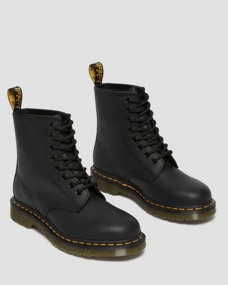 Black DR Martens 1460 Greasy Leather Lace Up Boots | 3574QSKCF