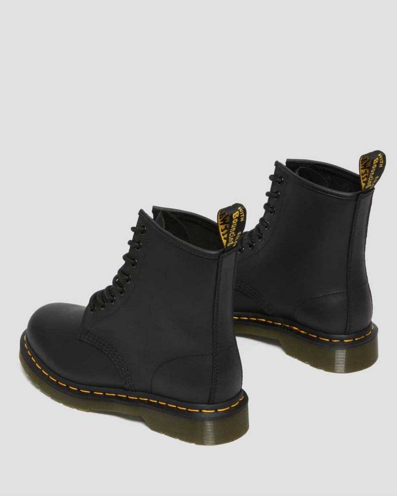 Black DR Martens 1460 Greasy Leather Lace Up Boots | 3574QSKCF