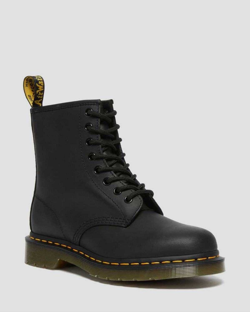 Black DR Martens 1460 Greasy Leather Lace Up Boots | 3574QSKCF