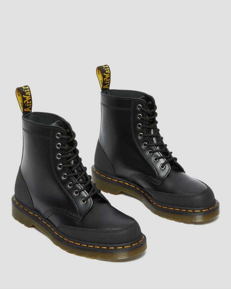 Black DR Martens 1460 Guard Panel Leather Lace Up Boots | 0963KRDAW