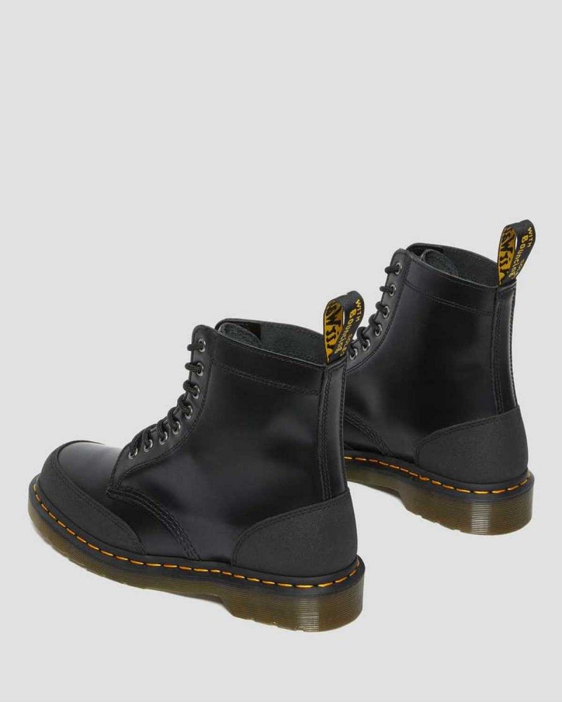 Black DR Martens 1460 Guard Panel Leather Lace Up Boots | 0963KRDAW