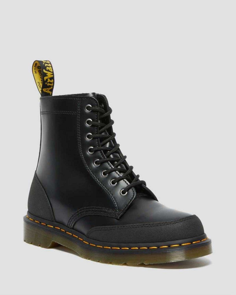 Black DR Martens 1460 Guard Panel Leather Lace Up Boots | 0963KRDAW