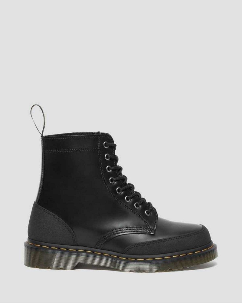 Black DR Martens 1460 Guard Panel Leather Lace Up Boots | 1874EJWYK