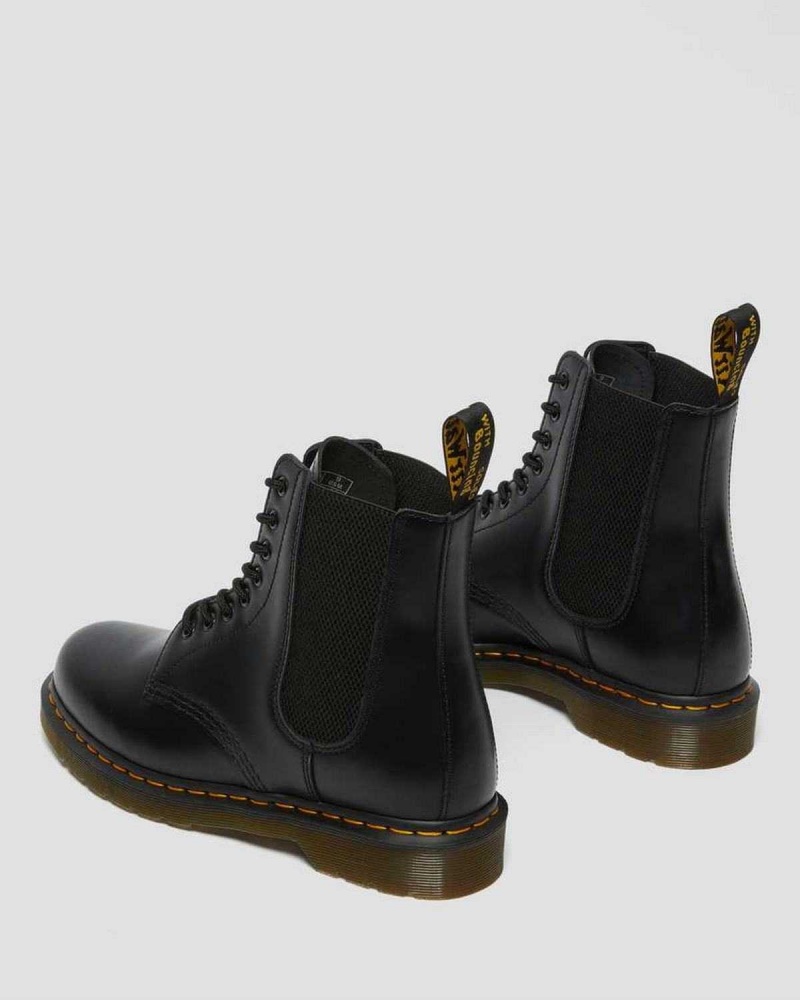 Black DR Martens 1460 Harper Smooth Leather Lace Up Boots | 6587VFMGO