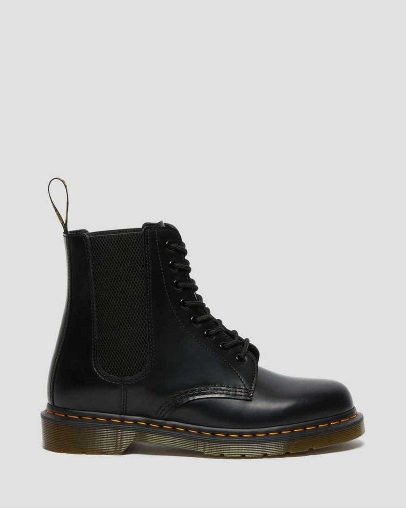 Black DR Martens 1460 Harper Smooth Leather Lace Up Boots | 6587VFMGO