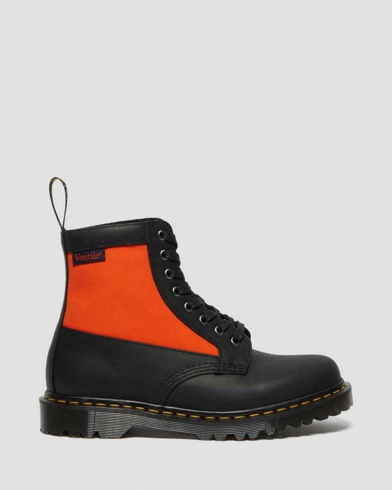 Black DR Martens 1460 Panel Made in England Leather Lace Up Boots | 3810RACQG