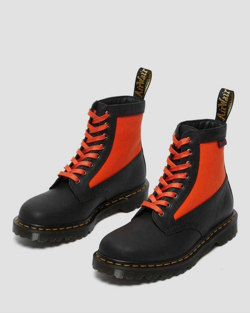 Black DR Martens 1460 Panel Made in England Leather Lace Up Boots | 3810RACQG