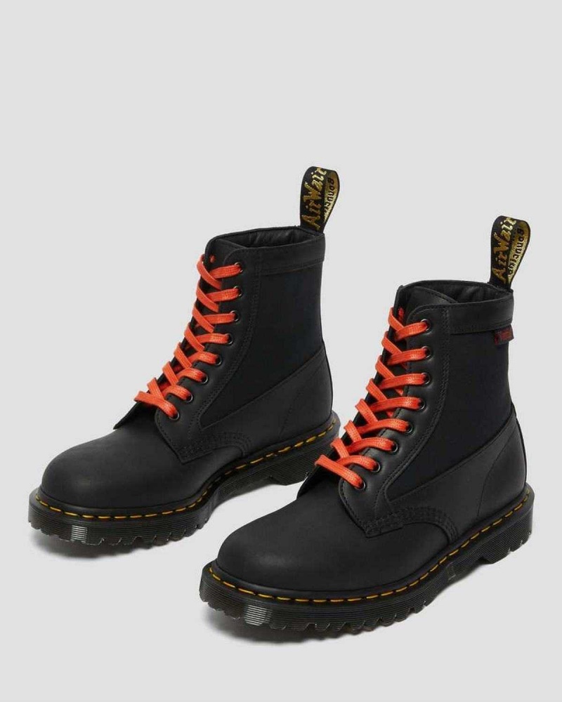 Black DR Martens 1460 Panel Made in England Leather Lace Up Boots | 0847TAPLZ