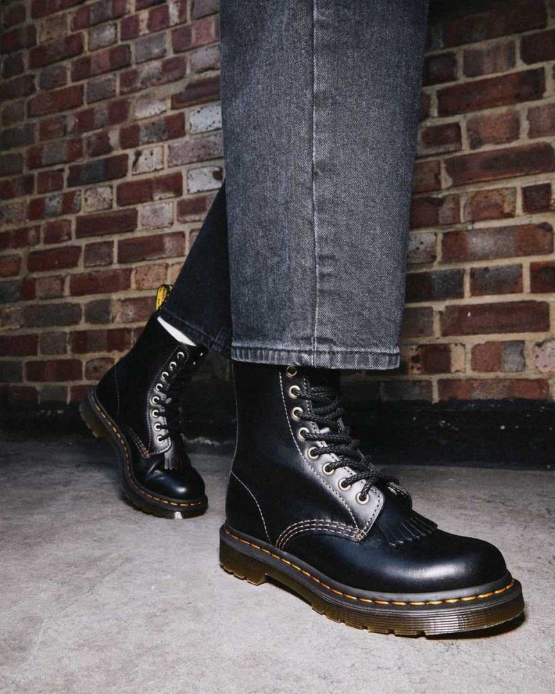 Black DR Martens 1460 Pascal Abruzzo Leather Boots | 3517THBYV