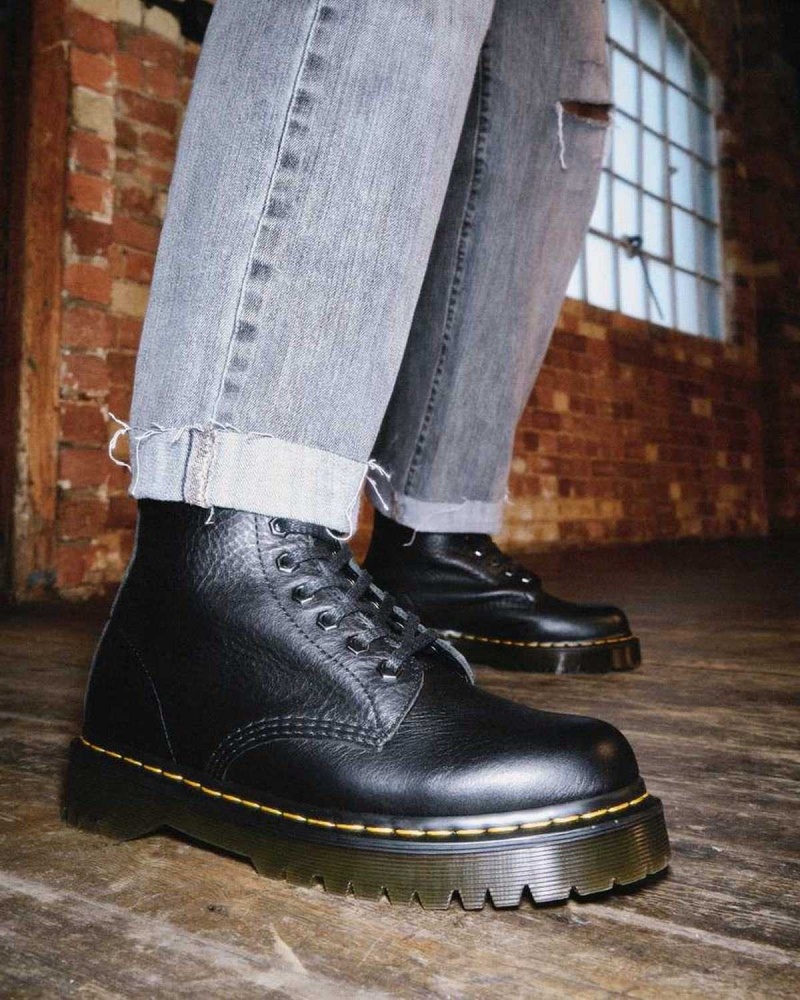 Black DR Martens 1460 Pascal Bex Leather Lace Up Boots | 9428FCQVI