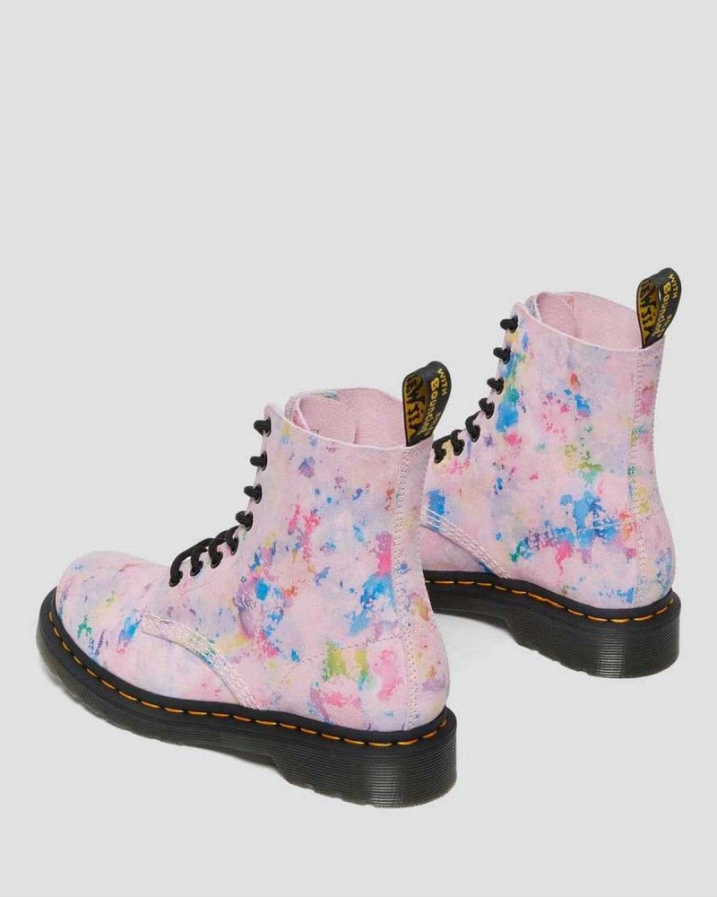 Black DR Martens 1460 Pascal Confetti Suede Lace Up Boots | 5824SULYV