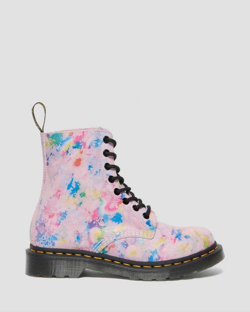 Black DR Martens 1460 Pascal Confetti Suede Lace Up Boots | 5824SULYV