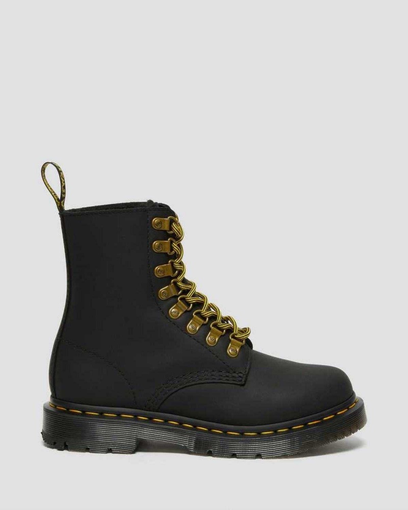 Black DR Martens 1460 Pascal DM's Wintergrip Leather Lace Up Boots | 2945ULKZG