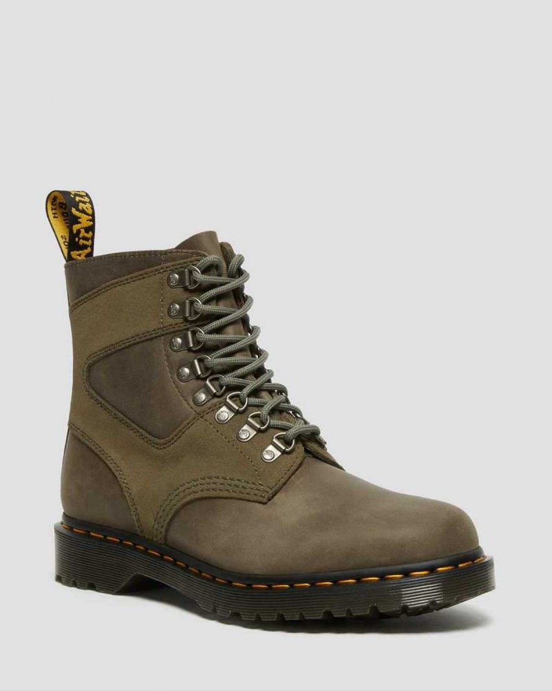 Black DR Martens 1460 Pascal Leather & Suede Lace Up Boots | 4126GWRXK