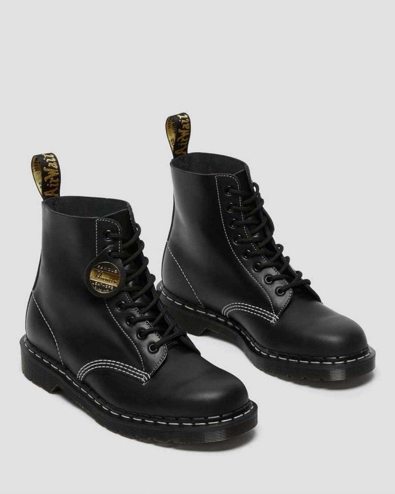 Black DR Martens 1460 Pascal Made in England Cavalier Leather Lace Up Boots | 1832HEQWL