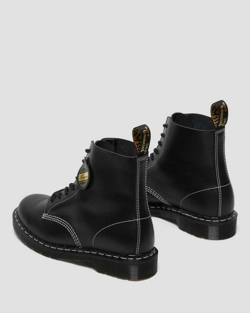 Black DR Martens 1460 Pascal Made in England Cavalier Leather Lace Up Boots | 1832HEQWL