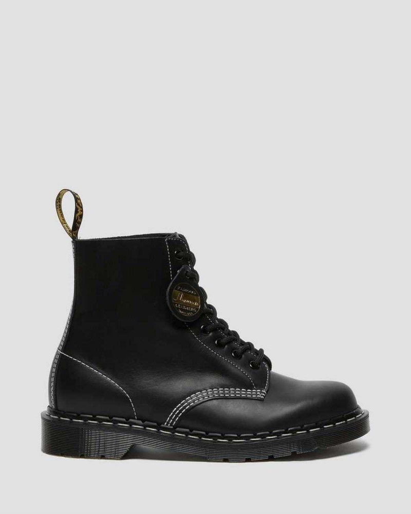 Black DR Martens 1460 Pascal Made in England Cavalier Leather Lace Up Boots | 1832HEQWL